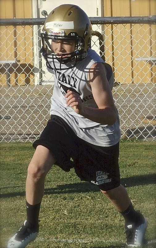 Image: Italy sophomore Clayton Miller sprints off the line.