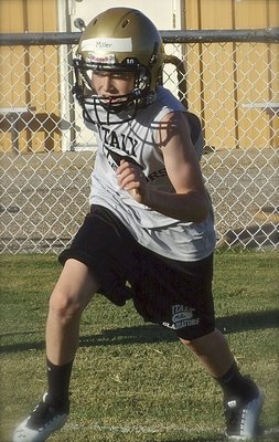 Image: Italy sophomore Clayton Miller sprints off the line.
