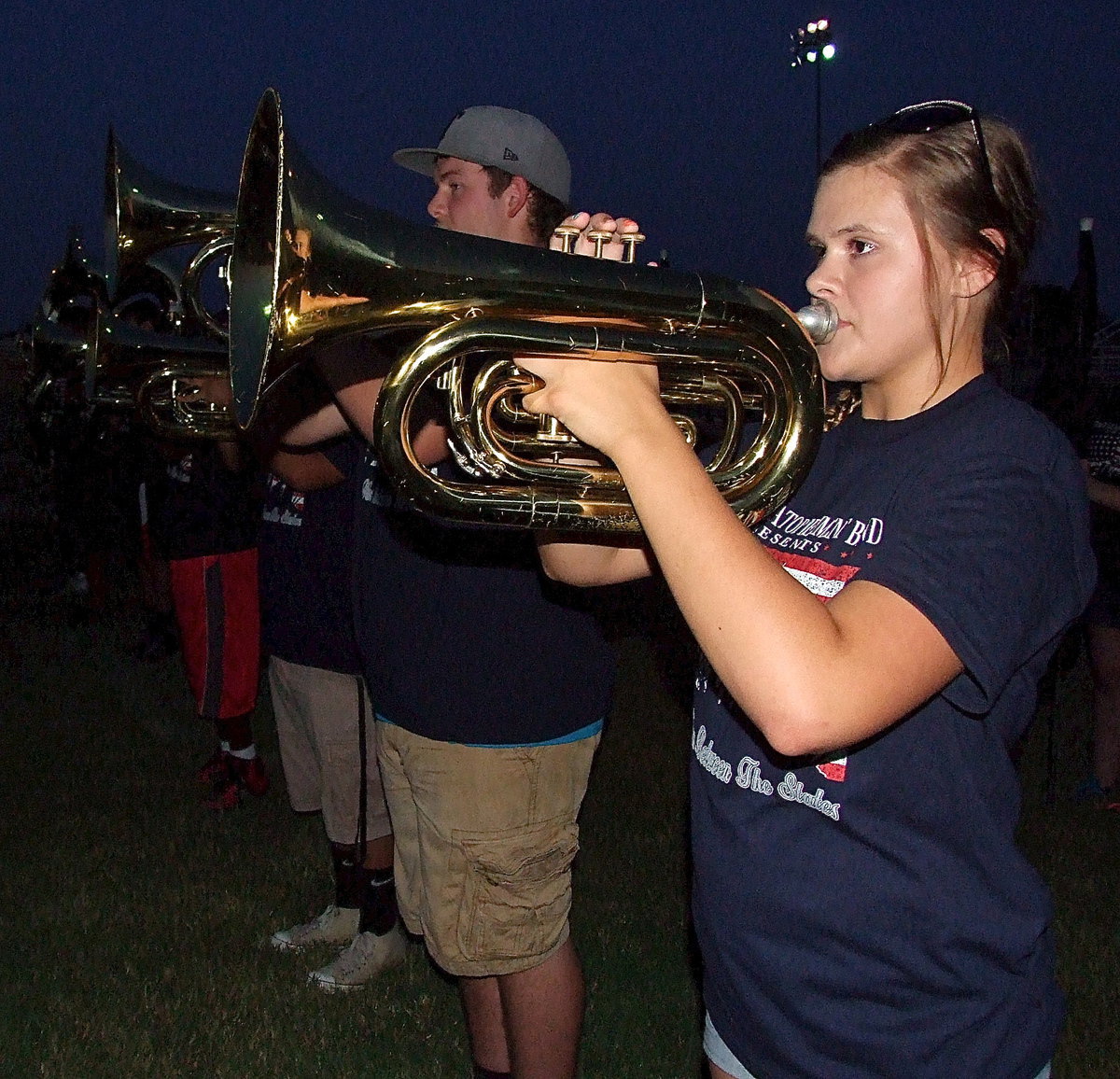 Image: Lillie Perry and Hunter Wood and their instruments of war.