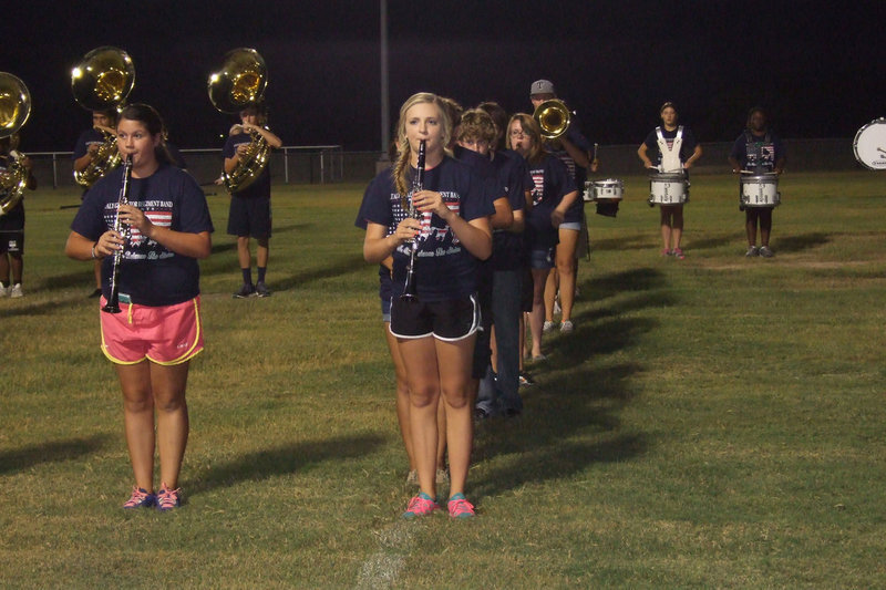 Image: Jenna Holden, Annie Perry and their fellow band mates get their performance season off to a good note during the annual Band Social.