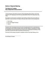 Image: Agenda – Budget Workshop – Monday, August 26