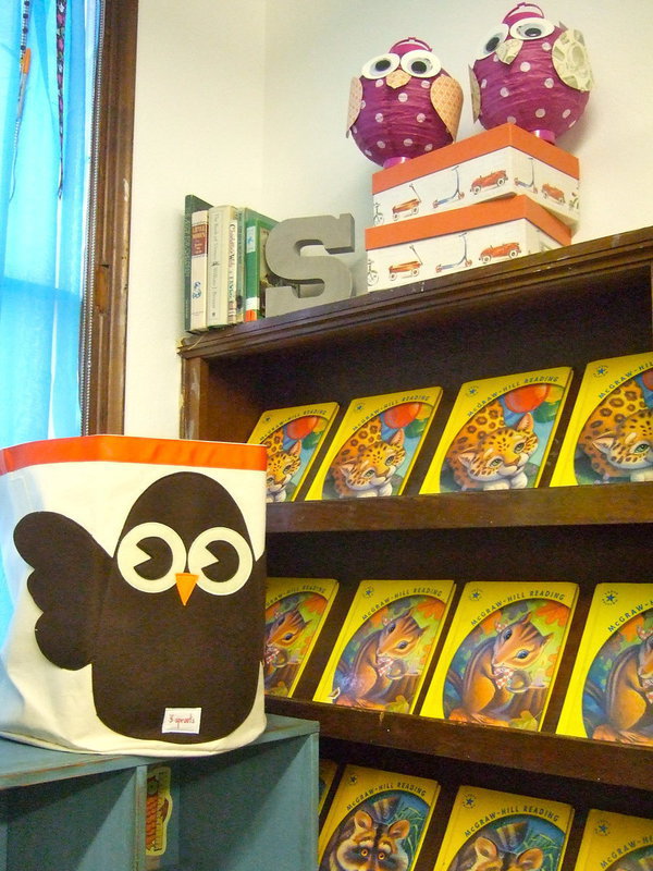 Image: Book corner with textbook readers.