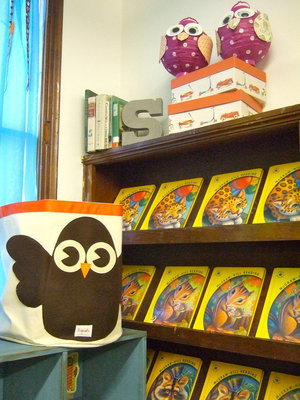 Image: Book corner with textbook readers.