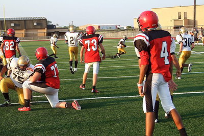 Image: Maypearl attempts a pass from their end zone but safety Johnny Norris(7) picks it off and then maneuvers his way into the end zone to put Italy on the board but still trailing the Panther’s 20-6.