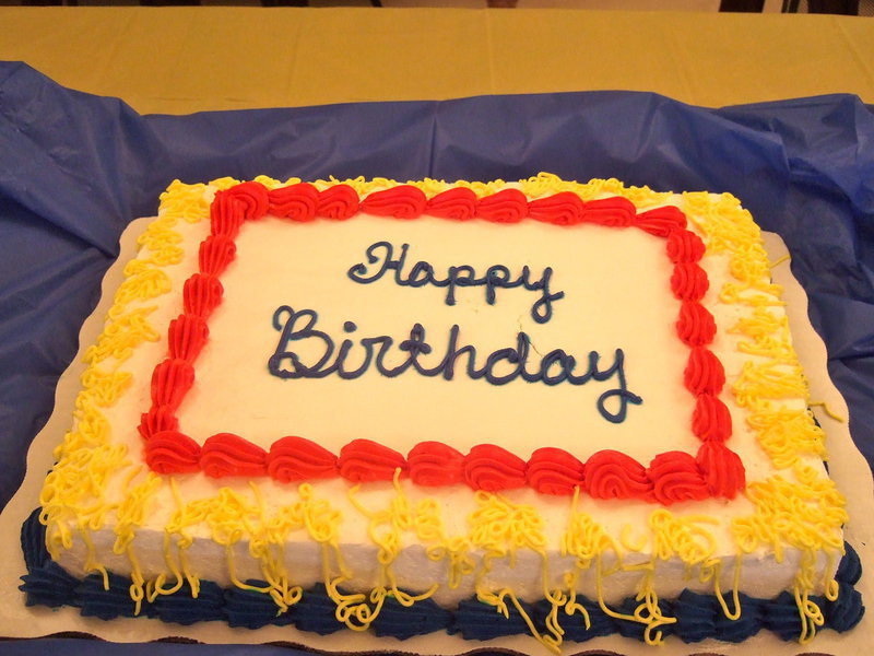 Image: Beautiful cake for all the birthday folks.