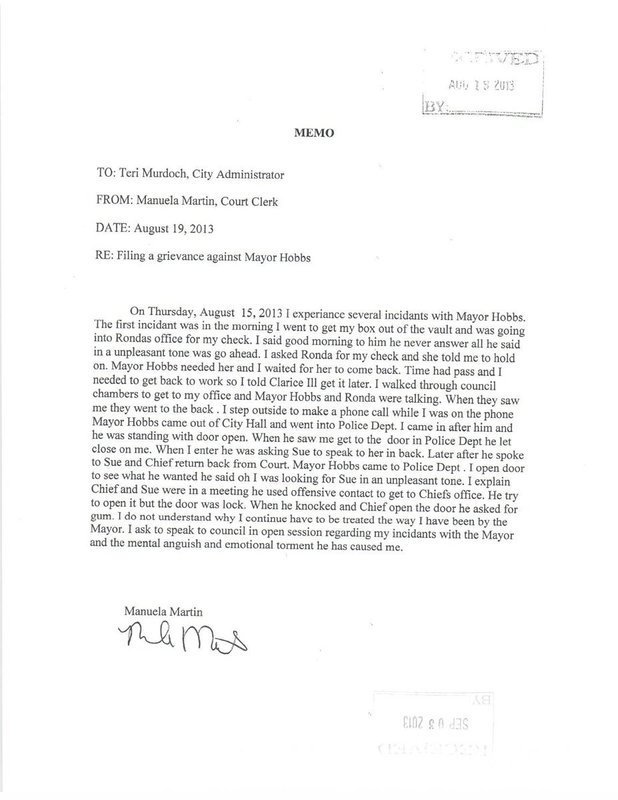 Image: Manuela Martin mental anguish letter