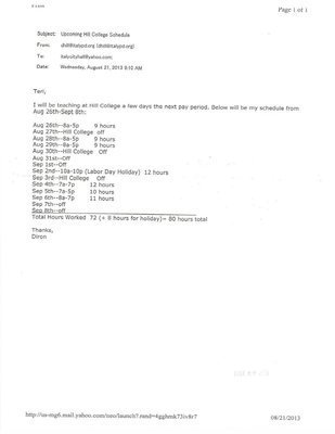 Image: Chief Hill unable to work due to teaching position at Hill College