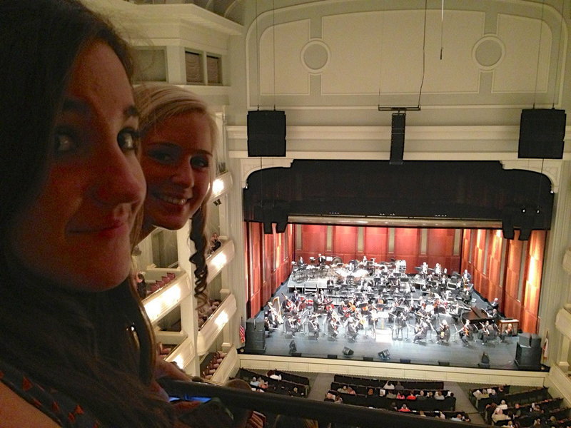 Image: Alexis Sampley and Madison Washington enjoy the balcony view.