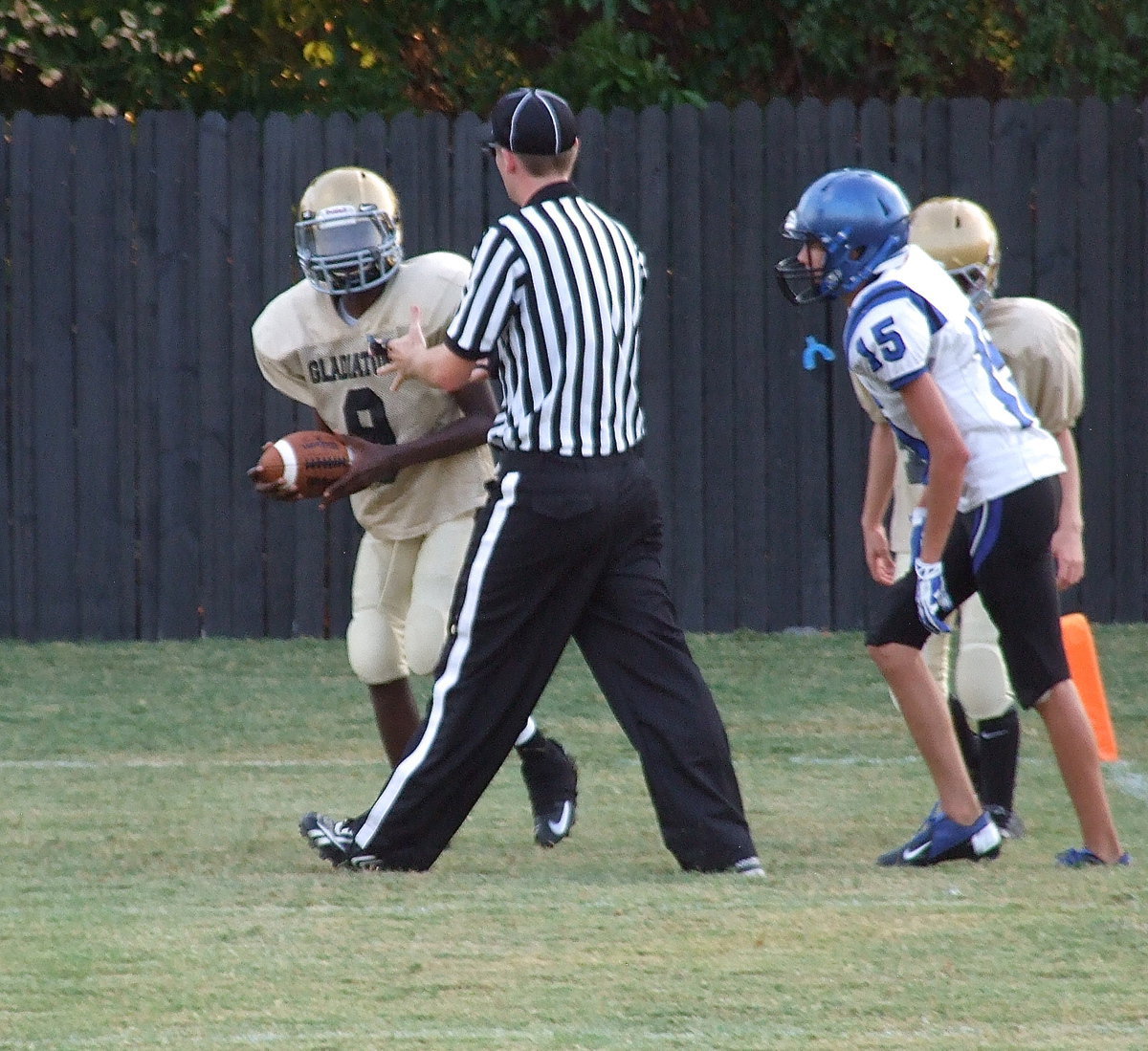 Image: Chasston Wilson(9) adds the 2-point conversion to give Italy  2-Point lead, 16-14 over the Raiders.