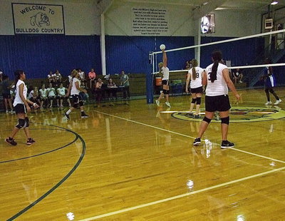 Image: Trying to tap it over for Italy is Annie Perry(13).