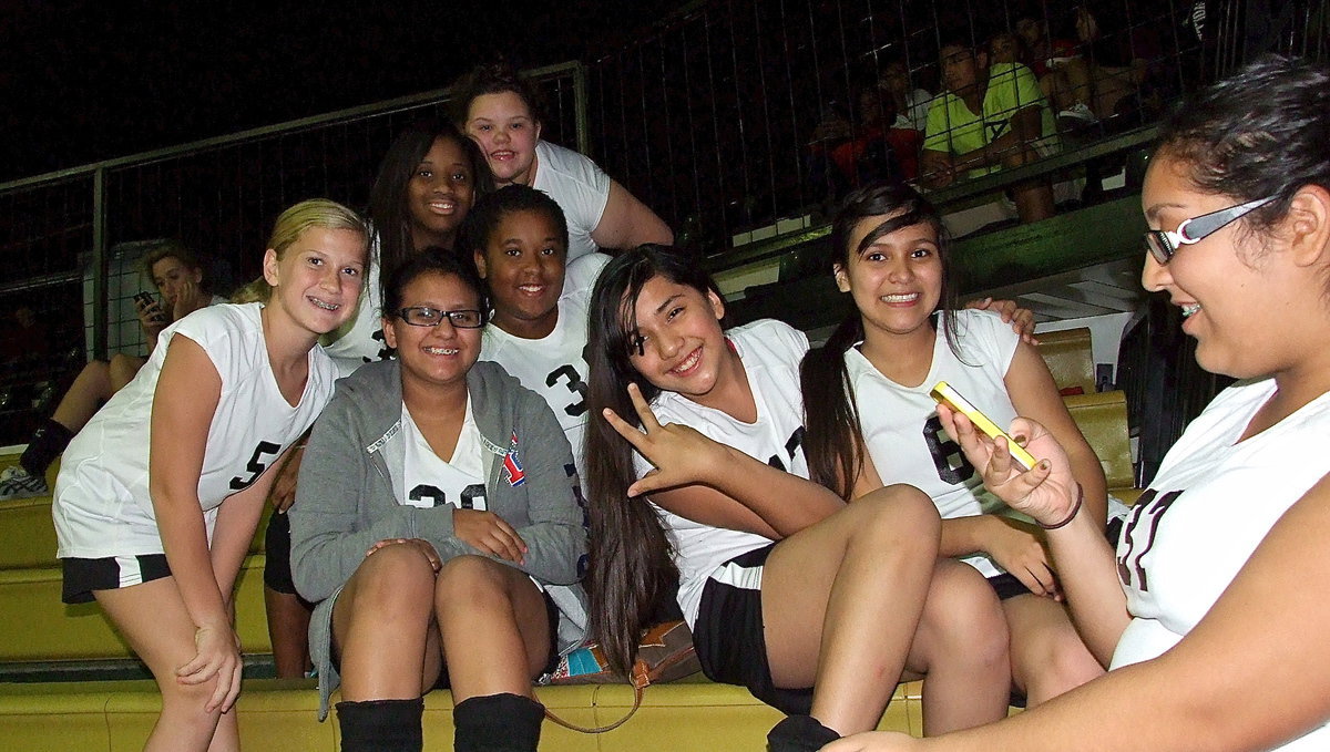Image: Teams that stick together win together: (Top to bottom): Virginia Stephens, Keondra Jackson, Jada Jackson, Karson Holley, Karla Perez, Emily Guzman, Juliette Salazar and Lorena Rodriguez are teammates until the end.