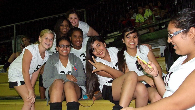 Image: Teams that stick together win together: (Top to bottom): Virginia Stephens, Keondra Jackson, Jada Jackson, Karson Holley, Karla Perez, Emily Guzman, Juliette Salazar and Lorena Rodriguez are teammates until the end.