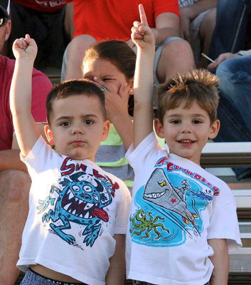 Image: Ella and the boys: Ella Hudson has her hands full with her Gladiator fanatics, Trip and Brady, who do not seem like they could pat a Wampus Cat gently….not at all.