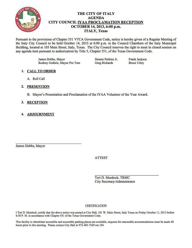 Image: Agenda – IYAA Proclamation Reception