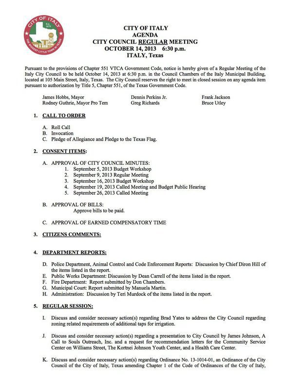 Image: Agenda – page 1