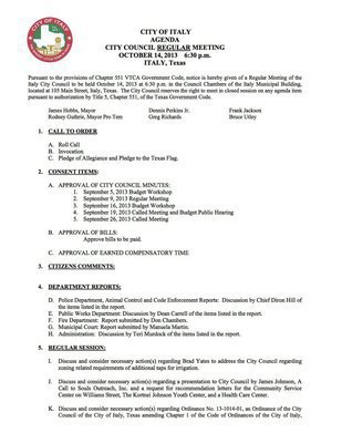 Image: Agenda – page 1
