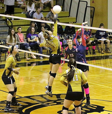 Image: Italy’s Halee Turner(4) shows her capabilities.