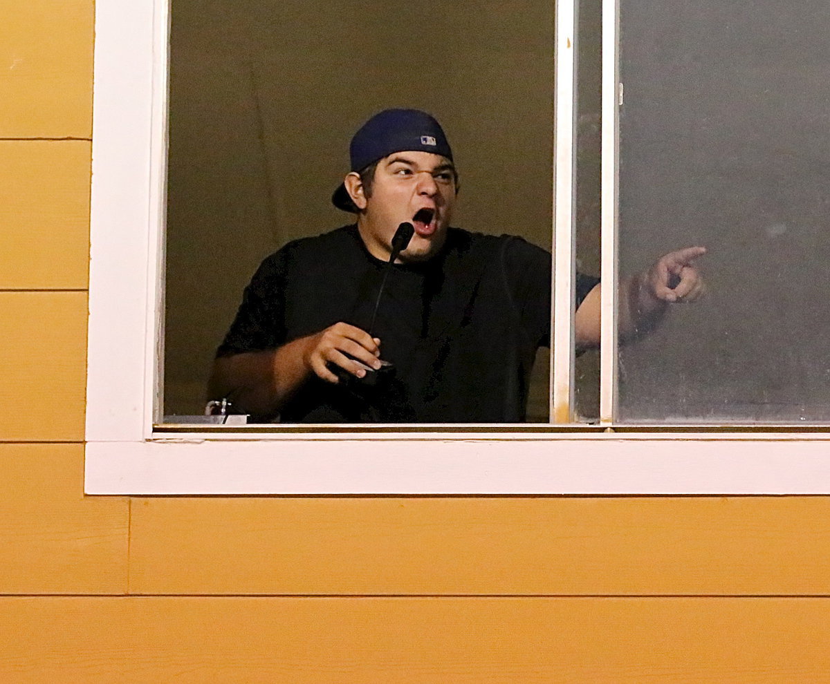 Image: Game announcer Kevin Roldan, the next John Madden, “Boom!”