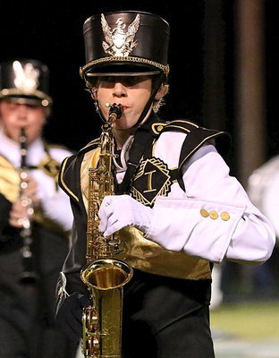 Image: Michael Moore plays the sax.