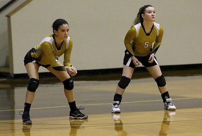 Image: Italy’s Cassidy Childers(2) and Tara Wallis(5) patrol the back court.