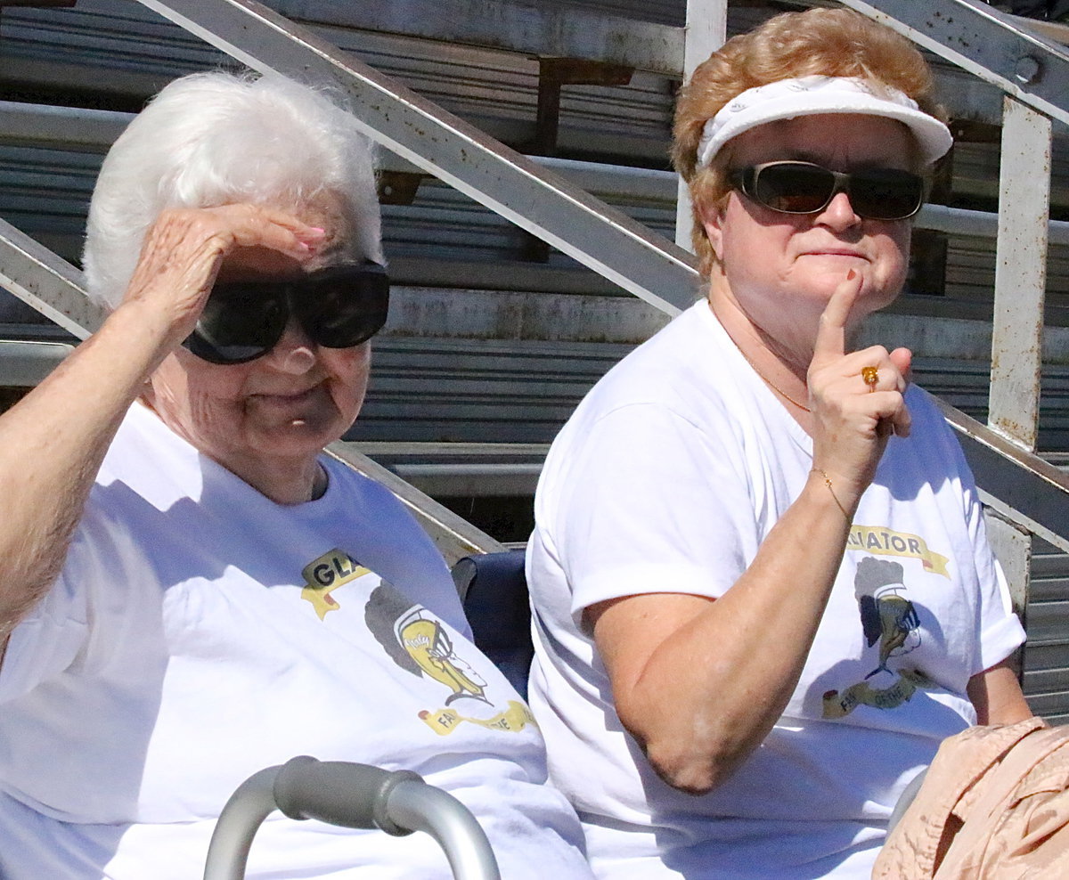 Image: Gladiator Fans of the Year Alice Riddle and her daughter Joy Moneyhon make the trip to La Vega High School to show their support for the Gladiator Regiment Band and Color Guard.