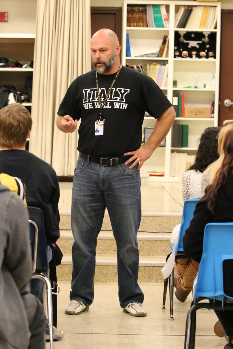 Image: To conclude the talks, principal Lee Joffre extends an offer to students to meet with him if they ever need assistance in changing their label or how others perceive or expect them to be.