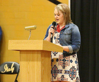 Image: Senior Jesica Wilkins offers a special thanks to our veterans.