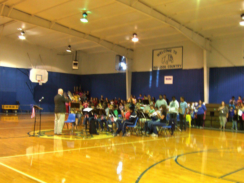 Image: Milford ISD band performing the, ‘Star Spangled Banner’.