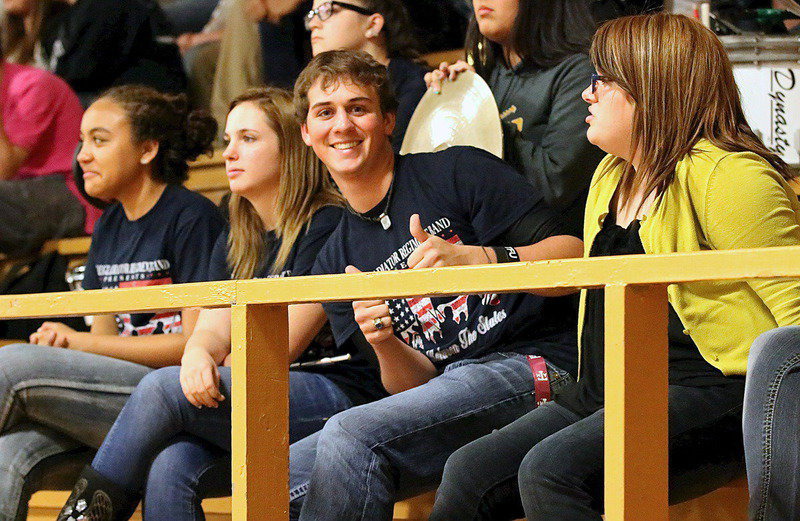 Image: Vanessa Cantu, Sarah Levy, JoeMack Pitts and Emily Stiles are ready for the game.