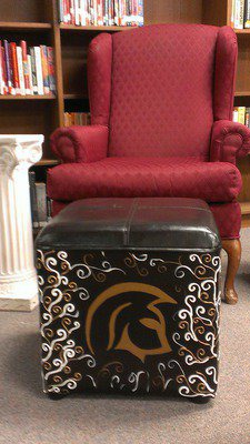 Image: Alternate view of custom designed ottoman