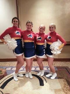 Image: Taylor performed with cheerleaders from every state.