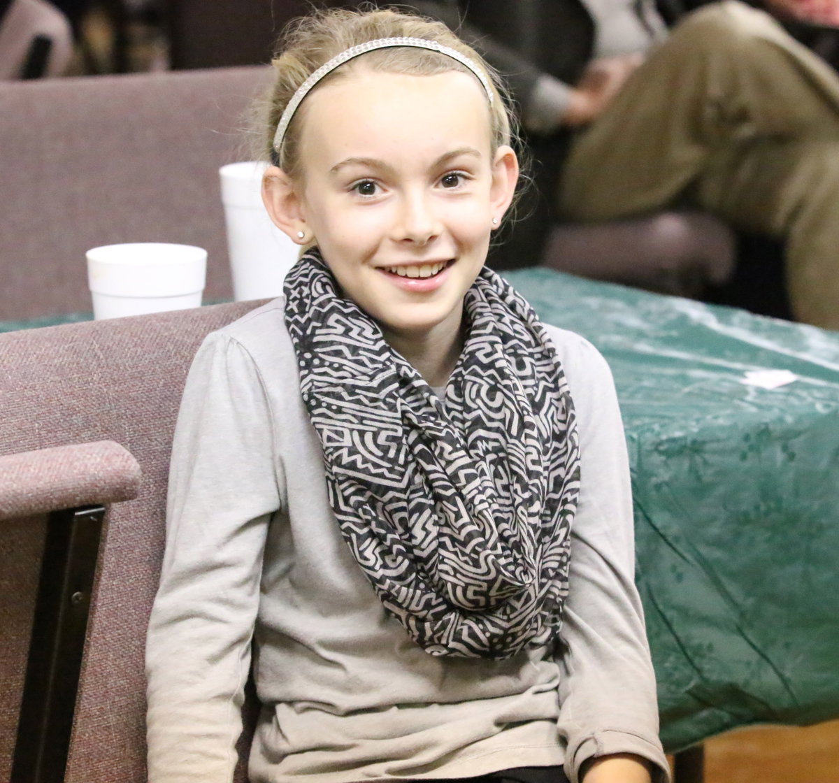Image: Madeline Chambers is all dressed up for the Christmas party hosted by the Italy Fire Department.