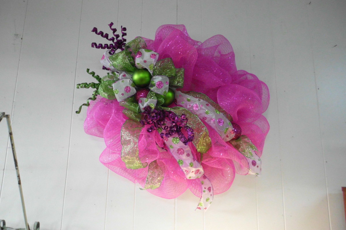 Image: One of the Christmas wreaths for sale at the Italy Cleaners and Gifts.