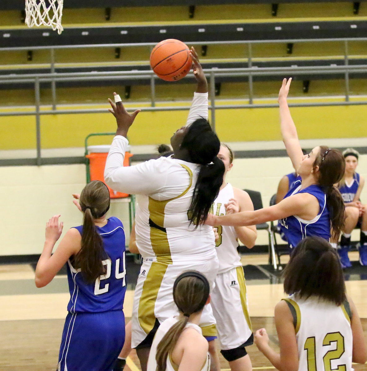 Image: Cory Chance(40) rebounds the ball and then puts up a shot.