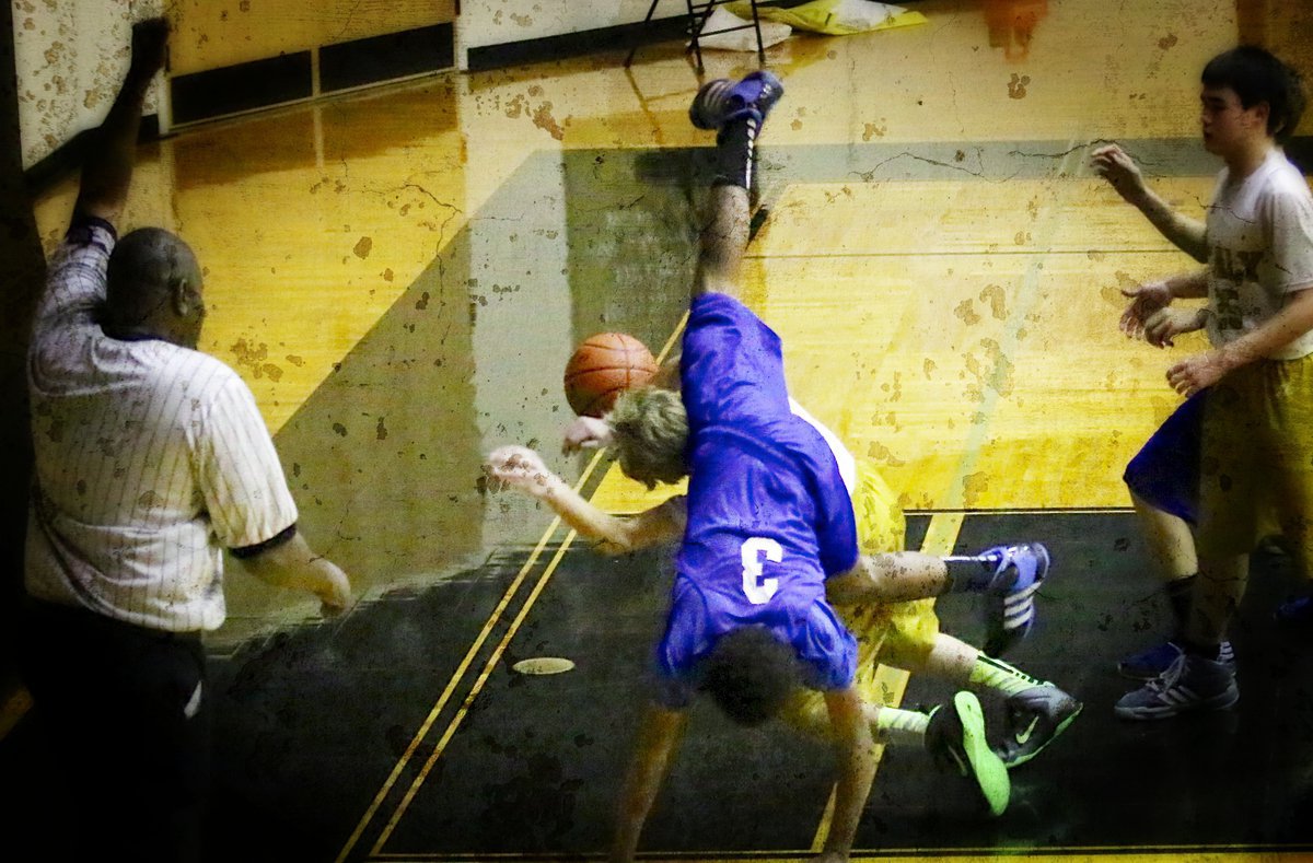 Image: Garrett Janek(12) has a knack for drawing hard fouls.