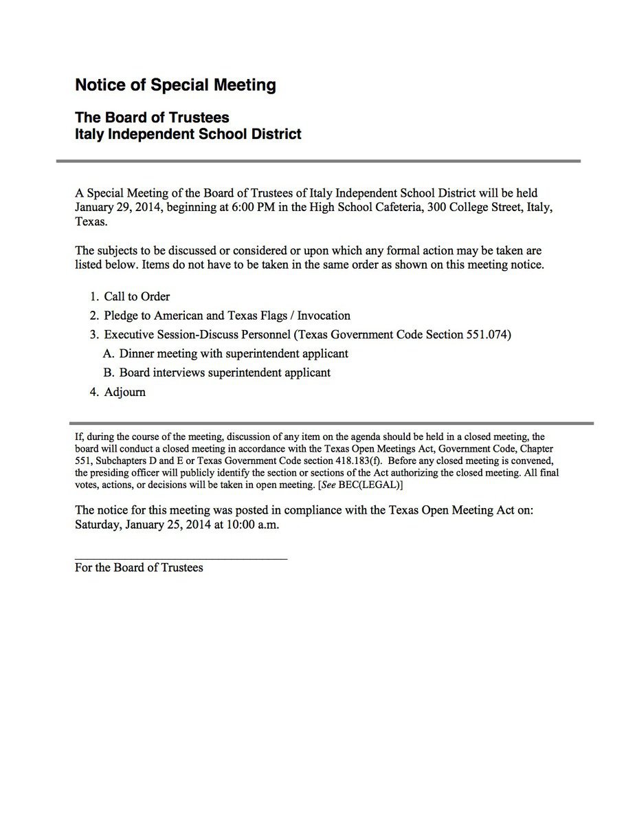 Image: Agenda – Wednesday, January 29, 2014