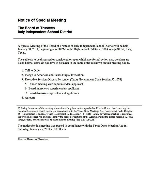 Image: Agenda – Thursday, January 30, 2014