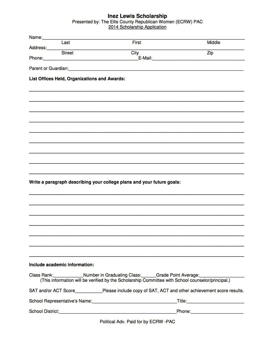 Image: Inez Lewis Scholarship 2014 – applications