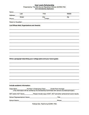 Image: Inez Lewis Scholarship 2014 – applications