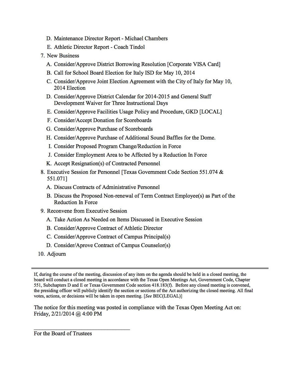 Image: Agenda – page 2