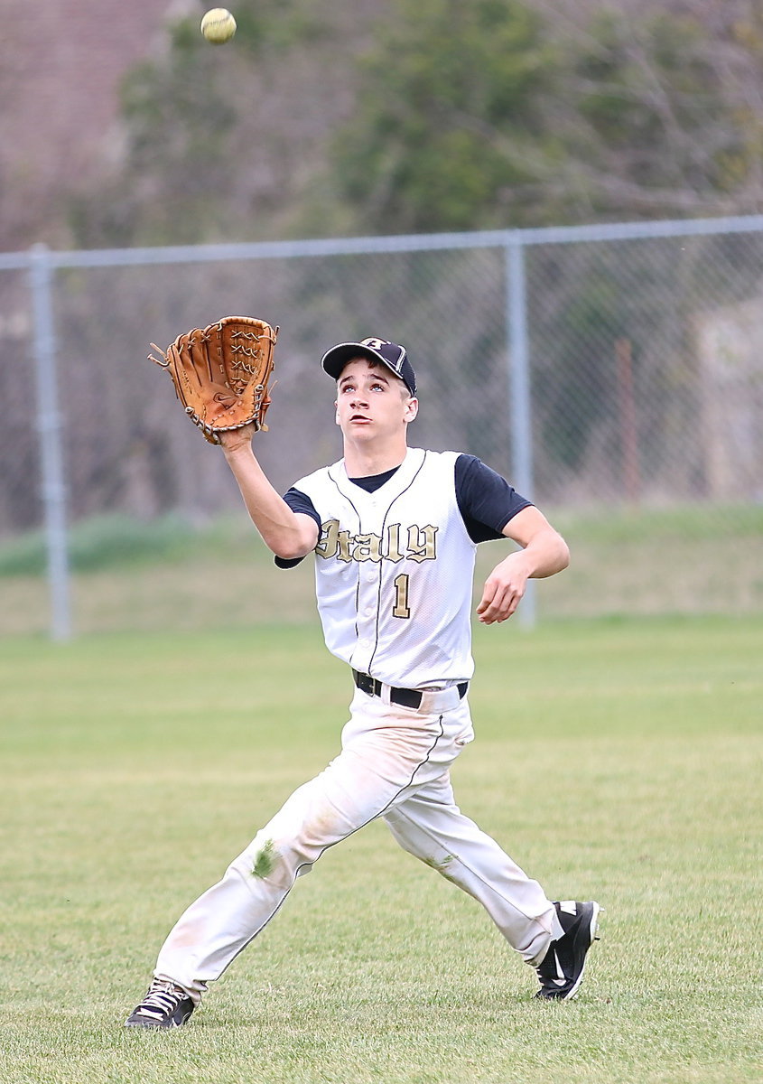 Image: Levi McBride(1) catches a fly ball in right field for the Gladiators.
