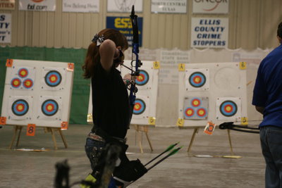 Image: Ashlyn Sommers from Midlothian, Ellis County who got 1st place in a division above her age and had 19 ten X’s