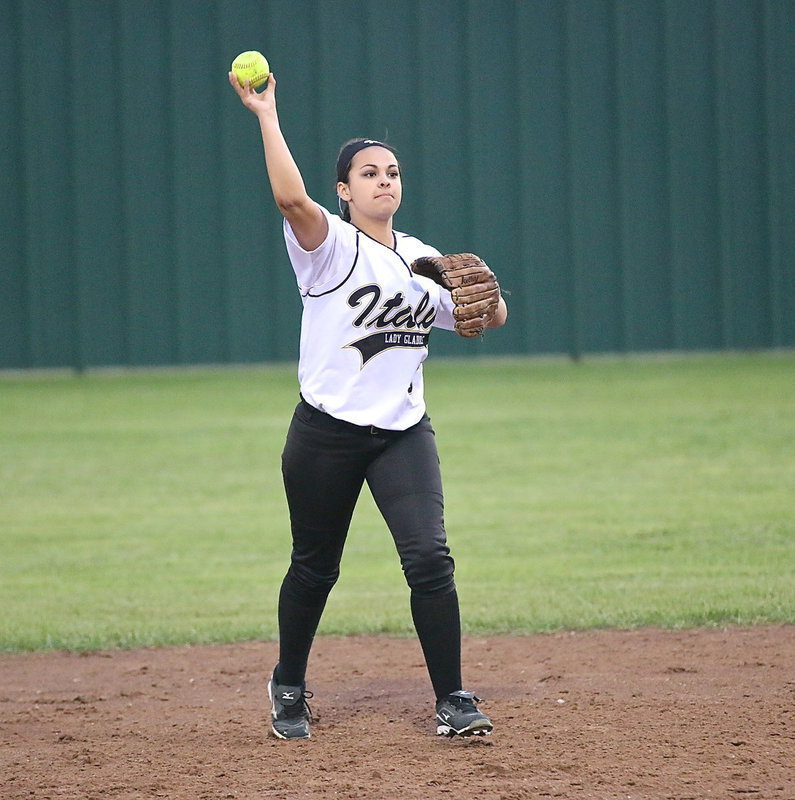 Image: Lady Gladiator second baseman Ashlyn Jacinto(6) returns the ball to the mound.