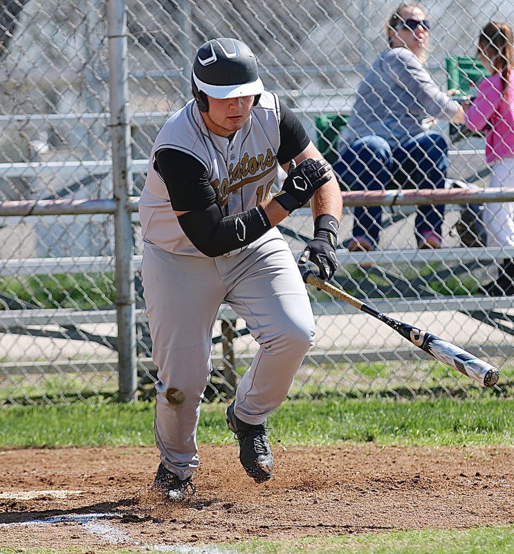 Image: Senior Kevin Roldan(16) keeps the Gladiator hits coming!