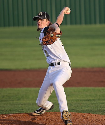 Image: Ty Windham(12) begins the dismantling process of Itasca’s batting lineup. Windham recorded 9 strikeouts, 1 walk, 0 hits and 0 runs allowed.