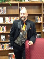 Image: Principal Joffre is dressed up in a tuxedo from Lone Star Western & Casual of Waxahachie