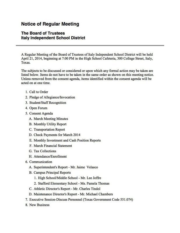 Image: Agenda – page 1