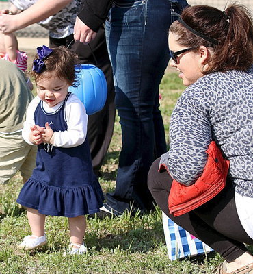 Image: Sarah Reid enjoys hunting eggs with her daughter.