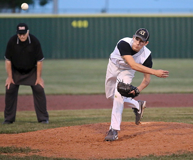 Image: Sophomore Ryan Connor(4) finished off Frost with a determined effort for his teammates, and especially the seniors. Wild horses could not have pulled Connor off the mound and neither could the Polar Bears. Connor recorded five strikeouts and two hits to secure the win for senior pitcher Tyler Anderson who started the game.