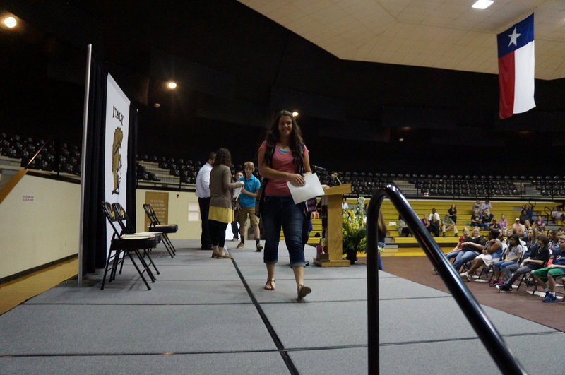 Image: 8th grader, Jenna Holden, received an award for “All A’s and B’s”.